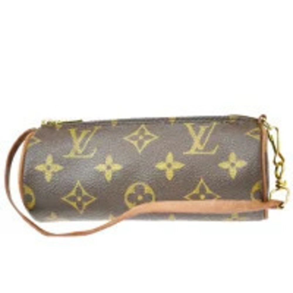 Louis Vuitton Papillon Monogram Leather Top Handle Bag Brown